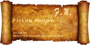 Firling Mariann névjegykártya